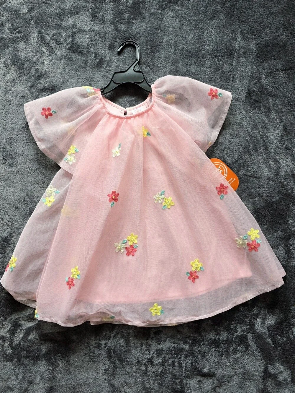 NWT Baby & Toddler girl mesh dress for summer Floral Print with Short Sleeves